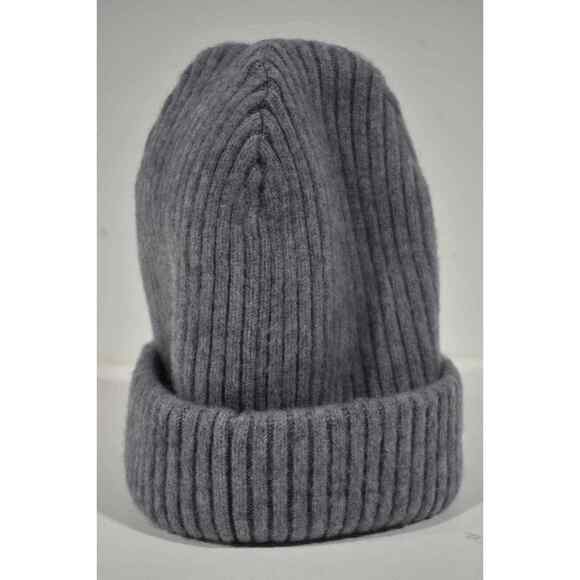Chanel 22B Cashmere Grey White Sequin CC Logo Beanie Winter Hat Cap Cloche